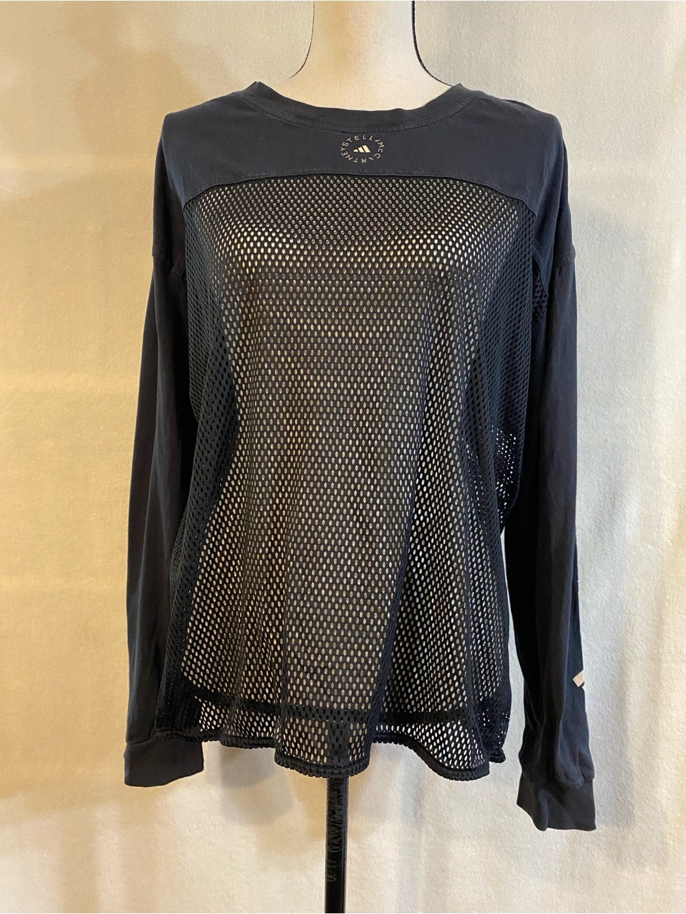 Adidas by Stella McCartney 36 black long sleeve mesh panel top